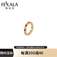 翡拉拉（fellala）Fellala翡拉拉鸿运新年原创设计红色戒指女小众设计感高级感指戒 S