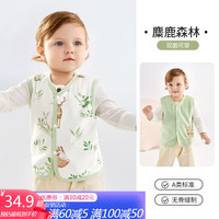 欧孕(OUYUN)婴儿双面马甲春秋外穿宝宝背心夹棉保暖秋冬儿童马夹男童女童坎肩 麋鹿森林 90cm