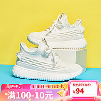 回力（Warrior）儿童鞋小白鞋男女童跑步鞋休闲运动椰子鞋 WZ(JS)-0216 白色 30 