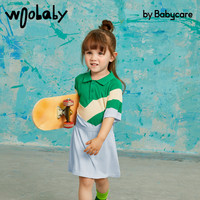 woobaby女童连衣裙夏季夏款儿童裙子女宝宝夏天针织POLO裙子