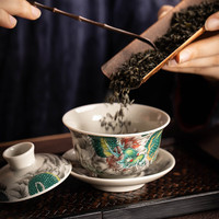 瓷牌茗茶具（cipaiming teaset）德化陶瓷三才盖碗小号泡茶碗家用功夫茶具中式经典古龙手抓沏茶碗 《青龙腾云》三才盖碗