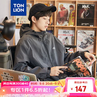 唐狮 TONLION外套男男士夹克男宽松连帽简约户外休闲 深灰 S