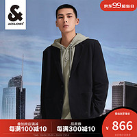 杰克·琼斯（JACK&JONES）男士秋季简约日常通勤百搭商务休闲西装外套223308003 黑色 185/104A/XL