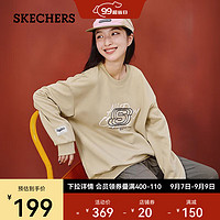 斯凯奇（Skechers）男女同款针织圆领卫衣L323U124 爱尔兰奶油色/028R XS