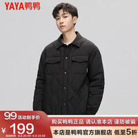 鸭鸭羽绒服鸭鸭(YAYA)冬季羽绒服男翻领轻薄款修身短款保暖运动外套D 黑色 S