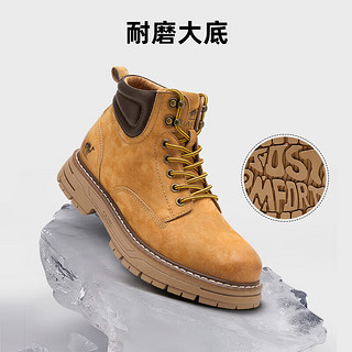 CAMEL 骆驼 休闲增高厚底户外工装男士大黄靴 G13W076024 沙漠黄/咖啡 41