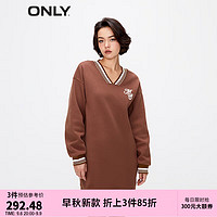 ONLY季时尚宽松显瘦休闲V领卫衣裙连衣裙女123360003  E11 焦棕色PARTRIDGE 155/76A/XS