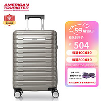 美旅 箱包横条纹时尚商务行李箱双排飞机轮TSA密码锁 20英寸NJ2 卡其色