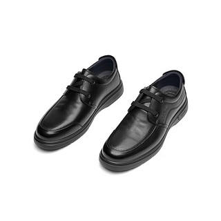 商务休闲牛皮皮鞋舒适软底商务鞋黑色 WJA332201A0043