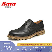 Bata 拔佳 商务鞋男英伦风牛皮德比鞋Z7301CM3 黑色 38
