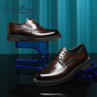 金利来（goldlion）男鞋正装鞋时尚复古雕花皮鞋舒适布洛克鞋G521330062CCA棕色43
