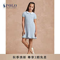 Polo Ralph Lauren 拉夫劳伦女童 绞花结棉针织衫连衣裙RL40450 400-蓝色 L