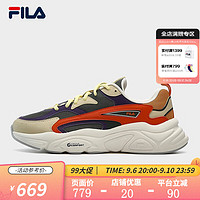 FILA 斐乐MARS 1S SMU男鞋跑步鞋时尚复古运动鞋 百里香/芦苇黄-TR 39