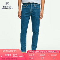 布克兄弟（BrooksBrothers）男士23斜纹棉布丹宁休闲修身牛仔裤 4003-深蓝色 34/34