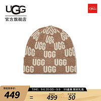 UGG女士舒适LOGO款套头帽针织帽格纹帽 22663 CHMU  栗色多色 O/S