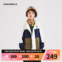 CONVERSE 匡威 儿童装男童上衣2023女童夹克中大童外套 灰橄榄绿 110/52