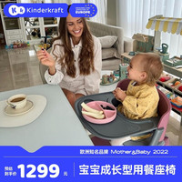 可可乐园 Kinderkraft 宝宝餐椅儿童婴儿餐桌宝宝吃饭座椅1-3岁成长椅子实木家用坐椅 LIVY 成长型餐椅 粉色