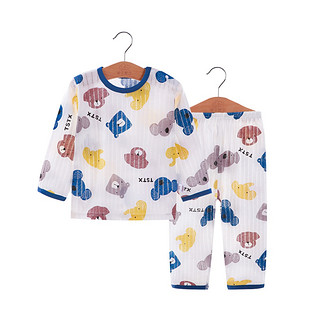 88VIP：童手童心 儿童家居服套装纯棉睡衣1套女全棉夏季薄款男婴儿衣服宝宝空调服