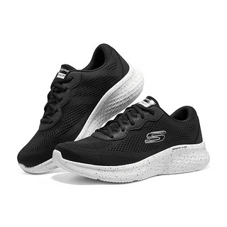斯凯奇（Skechers）轻奇男款厚底柔软网布透气轻便休闲运动鞋子232596 黑色/白色/BKW 39