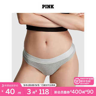 维多利亚的秘密 PINK 性感带logo丁字裤女士内裤 85B7浅灰色 11227001 M