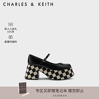 CHARLES&KEITH粗跟厚底复古玛丽珍鞋单鞋女CK1-80920027 Multi综合色 35