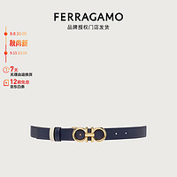 菲拉格慕（Ferragamo）女士蓝色双面Gancini皮带 0764048_C  _ 80