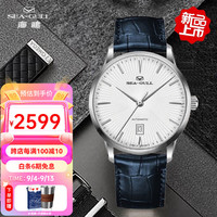 海鷗表(SEA-GULL)海鸥手表经典商务休闲大三针条钉日历自动机械男表 819.12.1134