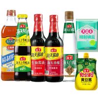 海天特惠家庭组合装生抽老抽蚝油料酒白醋鸡精炒菜组合调味品套餐