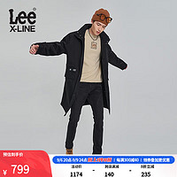 Lee XLINE23早秋舒适黑色户外长款机能连帽外套LMT007081204 黑色 M