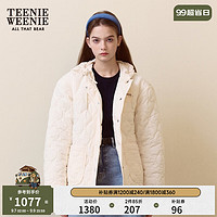 Teenie Weenie小熊冬简约基础款一衣两穿连帽外套保暖女 乳白色 160/S