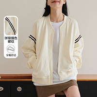 俞兆林休闲外套女时尚减龄棒球服设计感开衫女上衣 Y136F2741 白色 L