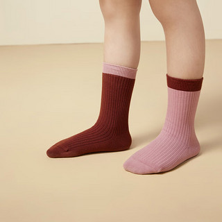 迷你巴拉巴拉男童女童中筒彩色袜子宝宝透气舒适袜子 白红色调00316 80cm