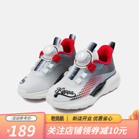Kappa Kids背靠背卡帕儿童鞋男女童运动鞋秋季旋转纽扣休闲鞋篮球鞋2023 黑红 30