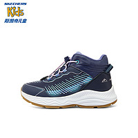 Skechers斯凯奇儿童雾山系列运动靴2023舒适磁吸扣抽绳秋冬户外女童鞋 海军蓝色/薰衣草色/NVLV 37码