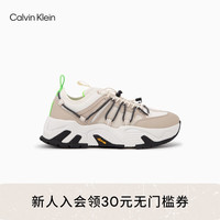 Calvin KleinJeans23早秋女士简约织带撞色鞋带潮流厚底老爹鞋YW01213 0F5-蛋壳色/米白色 36