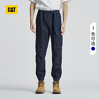 CAT卡特男式休闲随性贴袋设计橡筋收口牛仔裤松紧裤 靛蓝 XL