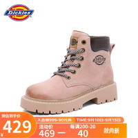 Dickies女士马丁靴时尚百搭高帮女靴英伦风休闲靴子工装靴 粉色 39