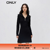 ONLY 季时尚休闲显瘦翻领针织短裙连衣裙女|123346006 H1Z 黑色BLACK 165/84A/M