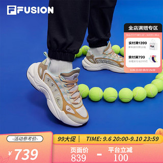 FILA FUSION斐乐潮牌男鞋复古潮鞋时尚休闲鞋 北极狼/海雾-RS 40