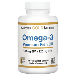 California Gold Nutrition CGN  Omega-3深海鱼油补充DHA+EPA软胶囊 100粒