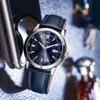 西铁城（CITIZEN）光动能皮带钢带蓝色表盘商务休闲男士手表BM7140 BM7140-54L