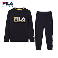 FILA 斐乐儿童童装中大童男童套头衫长裤两件套套装 RD宝蓝-FNV 160