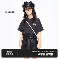 little MO&Co.抑菌 迪士尼米奇IP little moco童装23男女童纯棉短袖圆领T恤 深灰色 110/52