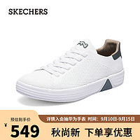 斯凯奇（SKECHERS）秋季男鞋时尚透气舒适休闲鞋222189 白色/绿色/WGR 41.5 