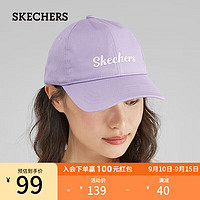 斯凯奇（Skechers）缤纷休闲系列多色简约鸭舌帽女运动棒球帽男帽子L123U051 浅雪青色/00EW 均码