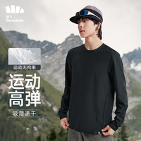 Beneunder 蕉下 长袖t恤男打底衫秋季保暖高弹吸湿速干 周杰伦同款 EL15423黑XXL