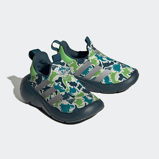 adidas阿迪达斯轻运动MONOFIT TR男女婴童休闲一脚蹬学步鞋 草绿色/蓝绿色/银灰色 25(145mm)