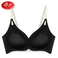 浪莎(LangSha)无痕内衣女小胸聚拢文胸夏季薄款上托防下垂胸罩无钢圈美背 黑色 M