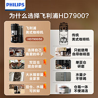 PHILIPS 飞利浦 美式咖啡机双豆仓混合研磨一体 HD7900