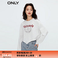 ONLY季时尚休闲印花不规则短款圆领卫衣女|12339S003 G12 灰花色LIGHT GREY MELANGE 165/84A/M